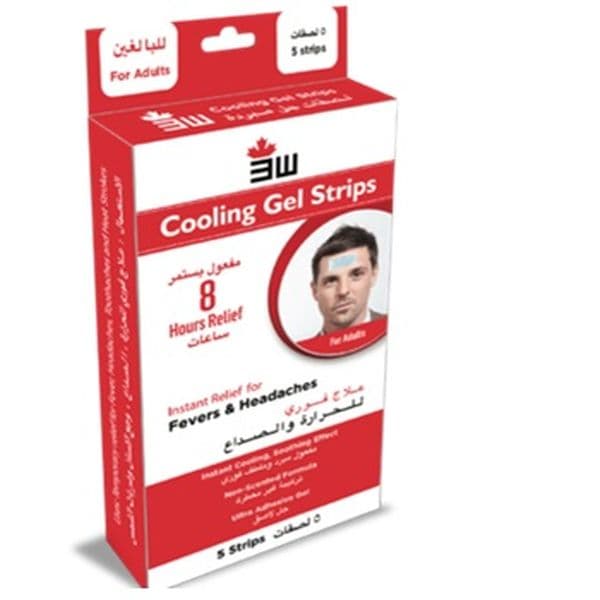 3W Cooling Gel Strip, Adult, 5 Pcs/Pack
