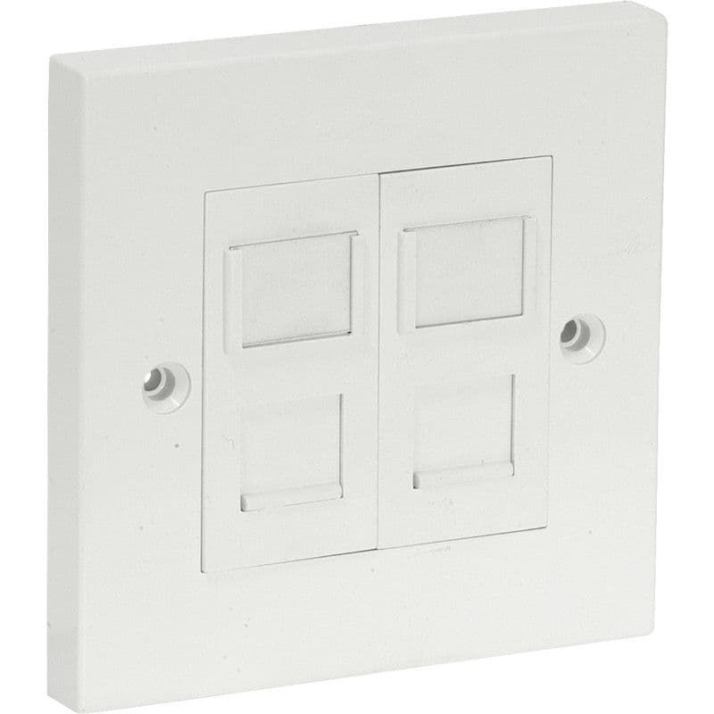 Tenby RJ-45 Data Outlet Socket, 738096, Double