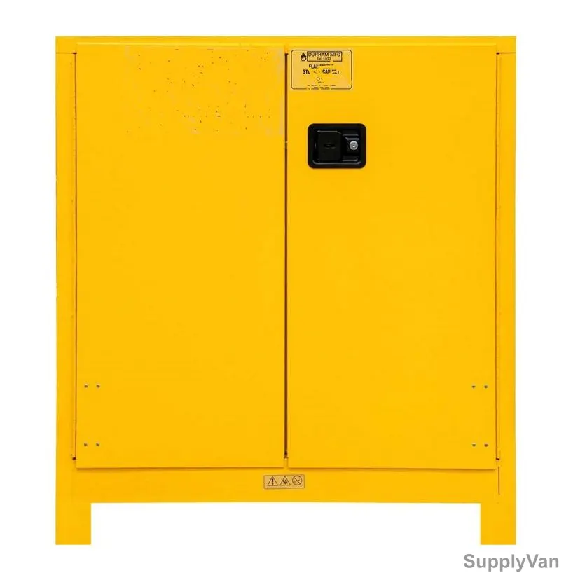 Heavy Duty Flammable Storage Cabinet, 30 Gallon Capacity, Yellow