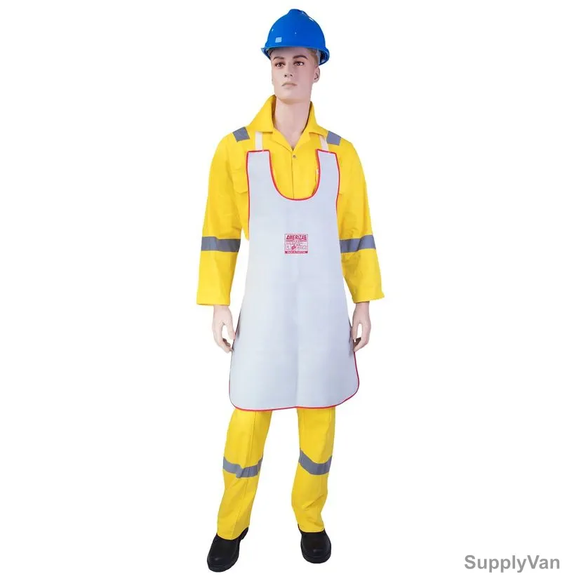 Ameriza Welding Apron With Piping, A102491721, Touch, Leather, 36 Inch, White