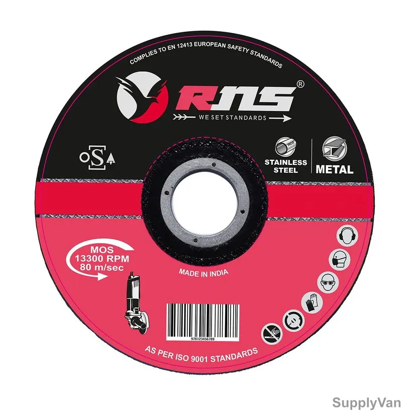 Rns Premium Inox Cutting Disc, 1MM Thk, 22.23MM Bore Dia x 115MM Disc Dia, 50 Pcs/Pack