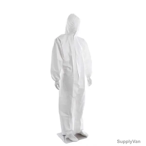 Scudo Microporous Disposable Coverall, SC-06010, Chem+, 3XL, 55 GSM, White
