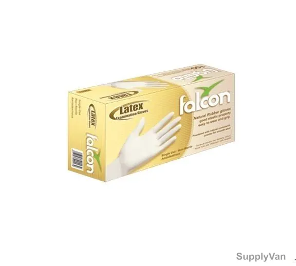 Falcon Powdered Latex Examination Gloves, THPPW016, L, 100 Pcs/Pack