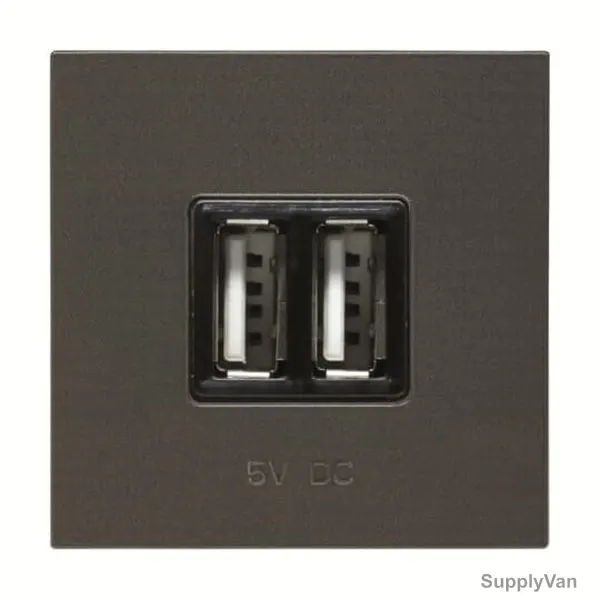 ABB USB Socket, AMD85144-AN-plus-AMD5144-MG, Millenium, 2 Port, Gold