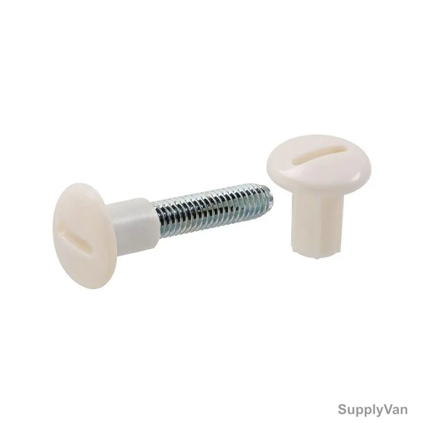 TP Zinc-Plated Connecting Screw With White Plastic Slotted Cap, Fine, 34/44, 1000 Pcs/Pack