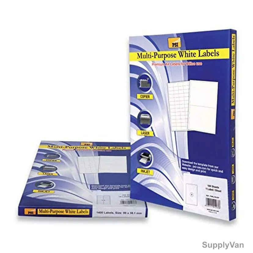PSI Multipurpose Label, PSML381X212, 38.1 x 21.2MM, White, 100 Pcs/Pack