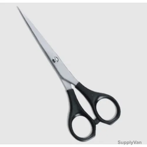 3W Barber Scissor, 3W01-178, Plastic Handle, 6 Inch, Black and Silver