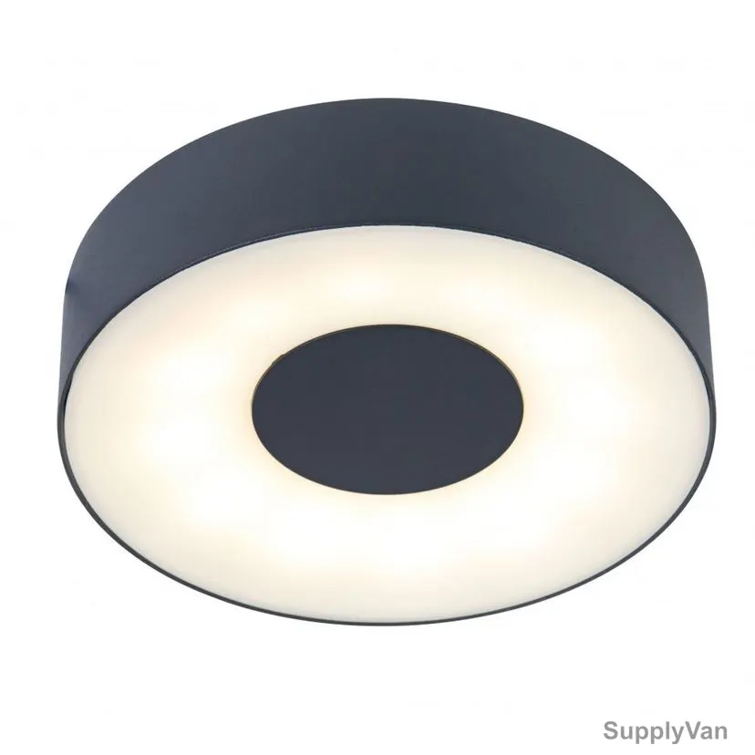 Lutec Ublo Ceiling Light, 348L, 16W, 3000K, Round, Dark Grey