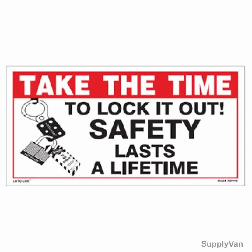 Loto-Lok Lockout Tagout Sticker, RBH-10, Vinyl, Horizontal, 150 x 300MM