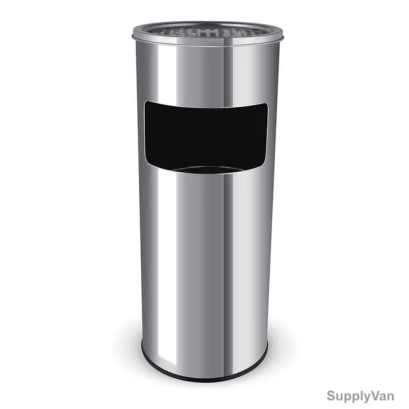 Akc Outdoor Ashtray Trash Bin, SS06, Stainless Steel, 59CM Height x 20.5CM Dia