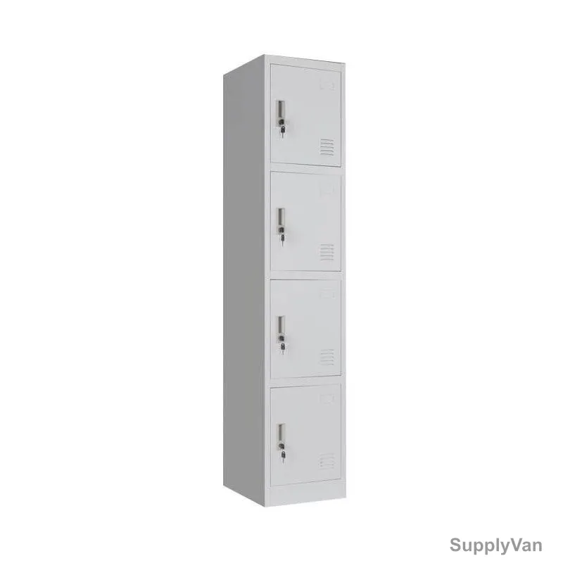 4 Door Storage Locker, LCL02DG06, CRCA Steel, 180CM Height x 38CM Width x 45CM Depth, Grey