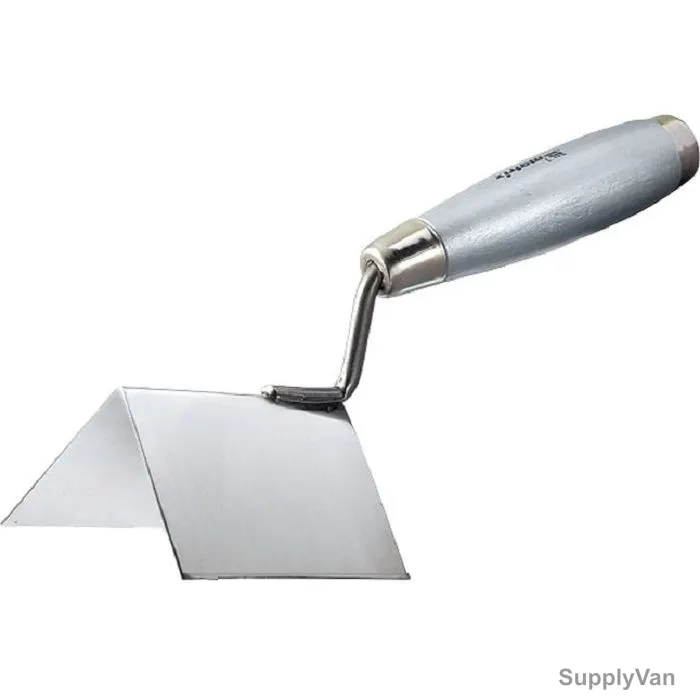 Mtx Outer Corner Trowel With Wooden Handle, 863149, Stainless Steel, 110 x 75MM