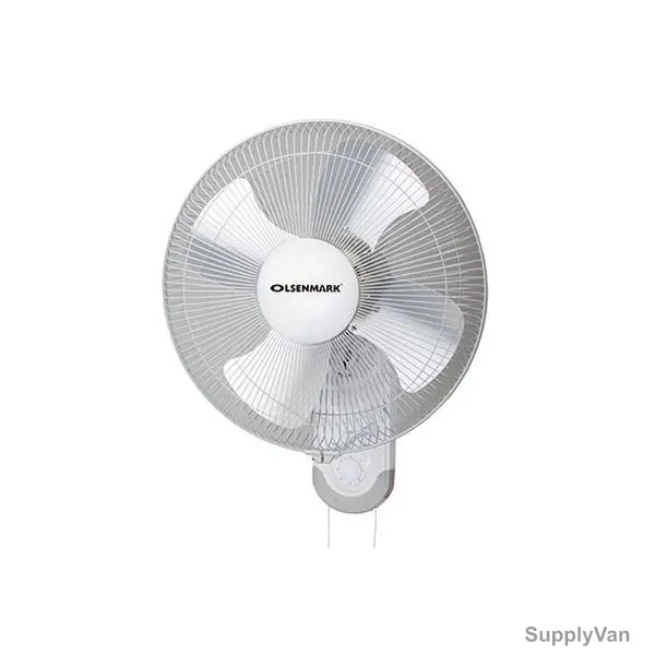 Olsenmark Wall Mounted Fan, OMF1725, 16 Inch, 4 Blades, 60W, White and Grey