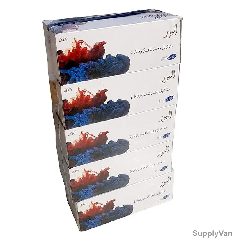 JMS Pack Allure Facial Tissue, FT-200ALU, 200 Sheets, White, 30 Box/Carton