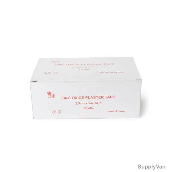 3W Zinc Oxide Plaster Tape, NO-12, 5 Mtrs Length x 2.5CM Width, 12 Roll/Pack