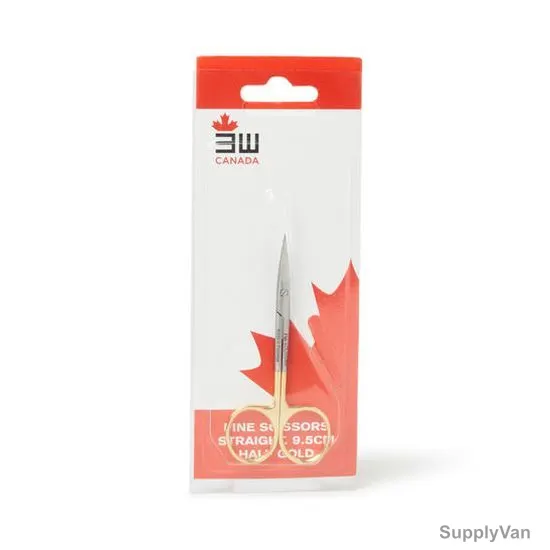 3W Fine Scissor, 11371, Stainless Steel, 9.5CM Length x 1CM Width, Straight, Silver/Gold