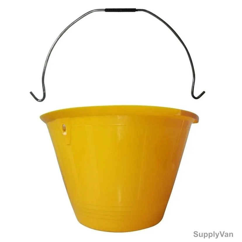 Macoma Heavy Duty Type B Bucket, BKT12, Plastic, Yellow, 12 Pcs/Pack