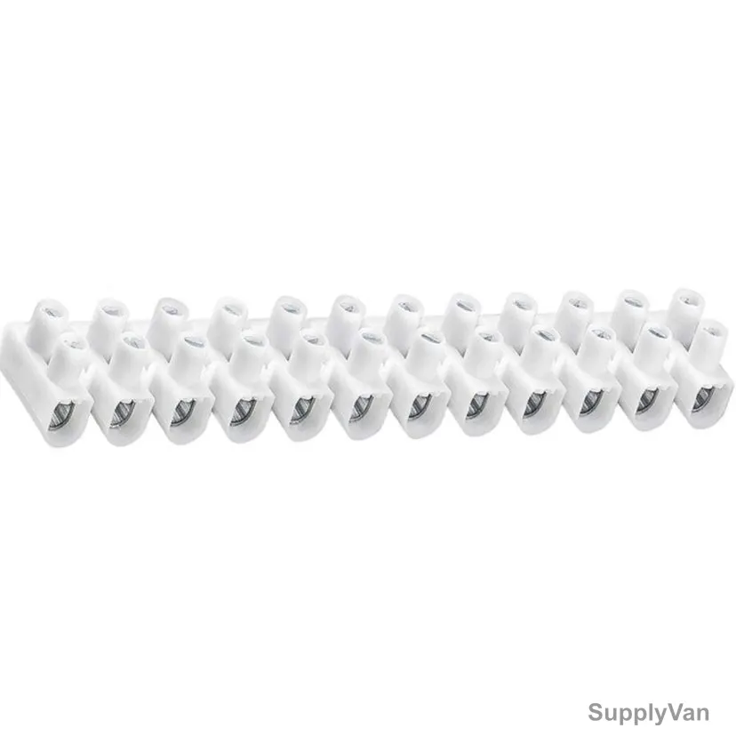 Electro Terminal 12-Pole Connector Strip, EKL-1-S-WEISS, 1.5-6 SQ.MM, White