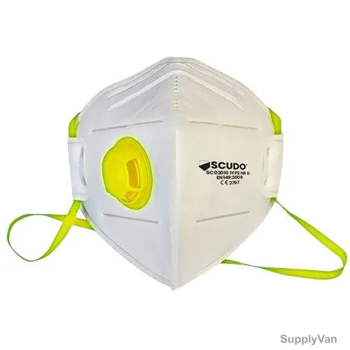 Scudo FFP 2 High Filtration Respiratory Mask, SC02010, White/Yellow, 10 Pcs/Pack