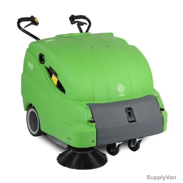 IPC Battery Operated Walk Behind Sweeper, 712-ET, 65 Litres, Green and Black
