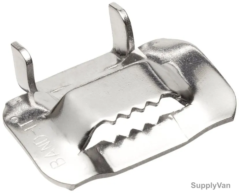 BAND-IT Ear-Lokt Buckle, C25399, Stainless Steel 201, 3/8 Inch, 100 Pcs/Pack