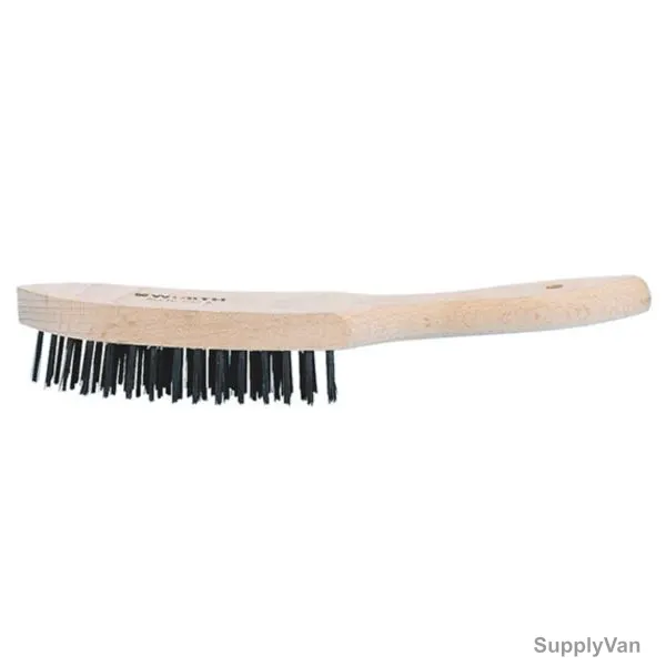 Wurth 4 Row Wire Brush, 069704, Brass/Wood, 25MM Bristle Length x 290MM Overall Length