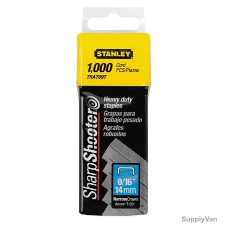 Stanley Type G Heavy Duty Staple Box, 1-TRA709T, 14MM, 1000 Pcs/Box