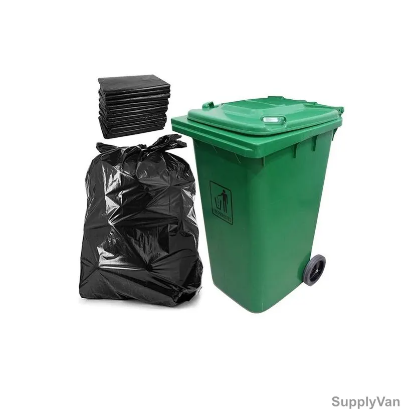 Akc Garbage Bin With 12 Bags, GC39G-240+GA05K, Plastic, 240 Ltrs, Green