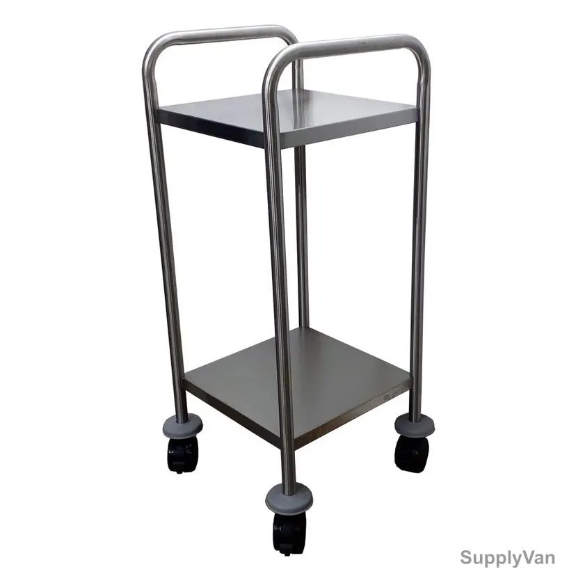 DP Metallic Dressing Trolley, Stainless Steel, 2 Shelves, Silver