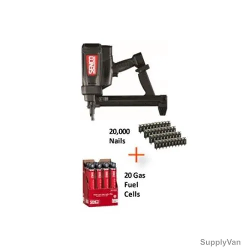 Senco Gas Concrete Nailer With 20000 Pcs Nail and 20 Pcs Gas Fuel Cell, 6V, 15-40MM, Black