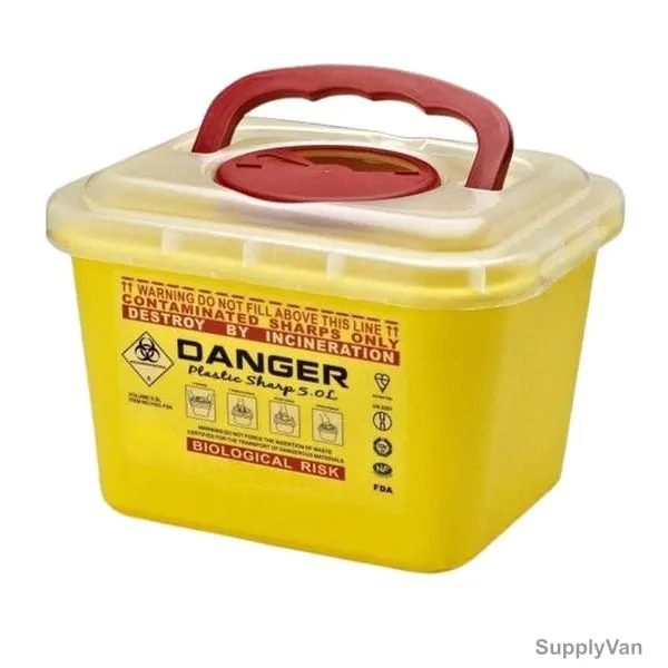 Dailymag Sharp Container, DMS-F05A, 16.5CM Height x 20CM Width x 24.5CM Length, 5 Ltrs, Yellow