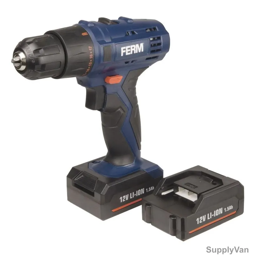 Ferm Cordless Drill Driver Kit, CDM1119, 12V, 1.5Ah, 8 Pcs/Kit