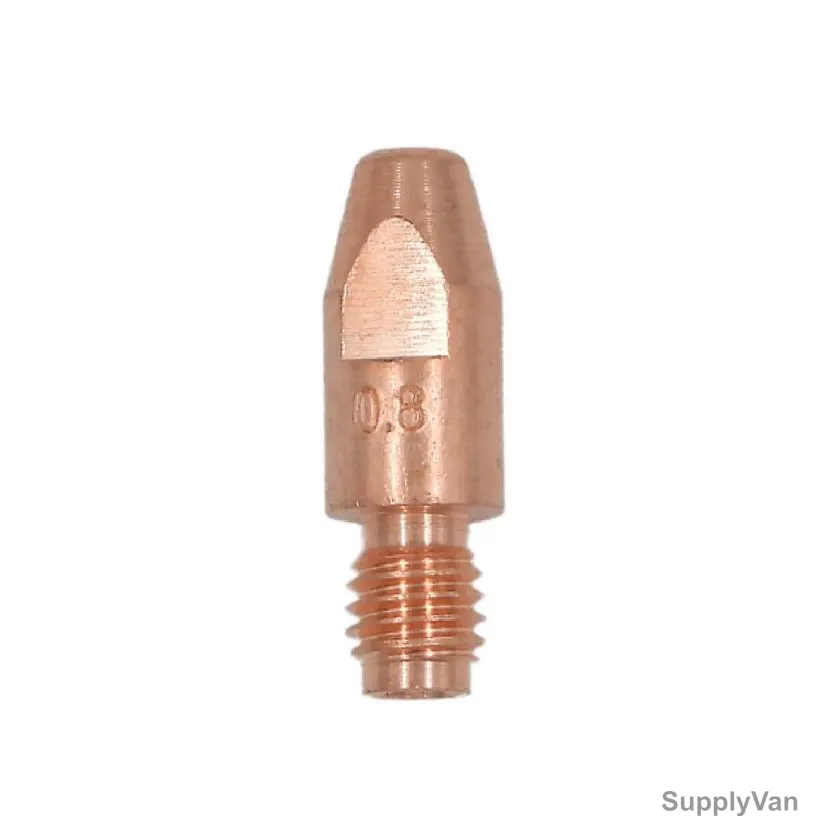 Rns Heavy Duty Contact Tip, 0.8MM, M8 x 1.25MM Thread Size, 10MM Dia x 30MM Length, 50 Pcs/Pack