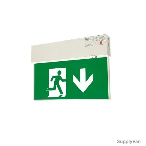 Denko SlimFlex Emergency Exit Sign Light Board, EmFLEX-1602RM-AD, LED, 4W, White, Side Arrow Down Arrow