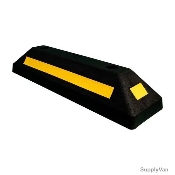 Heavy Duty Wheel Stopper, AE-20003-B, Rubber, 150MM Height x 100MM Width x 570MM Length, Black/Yellow