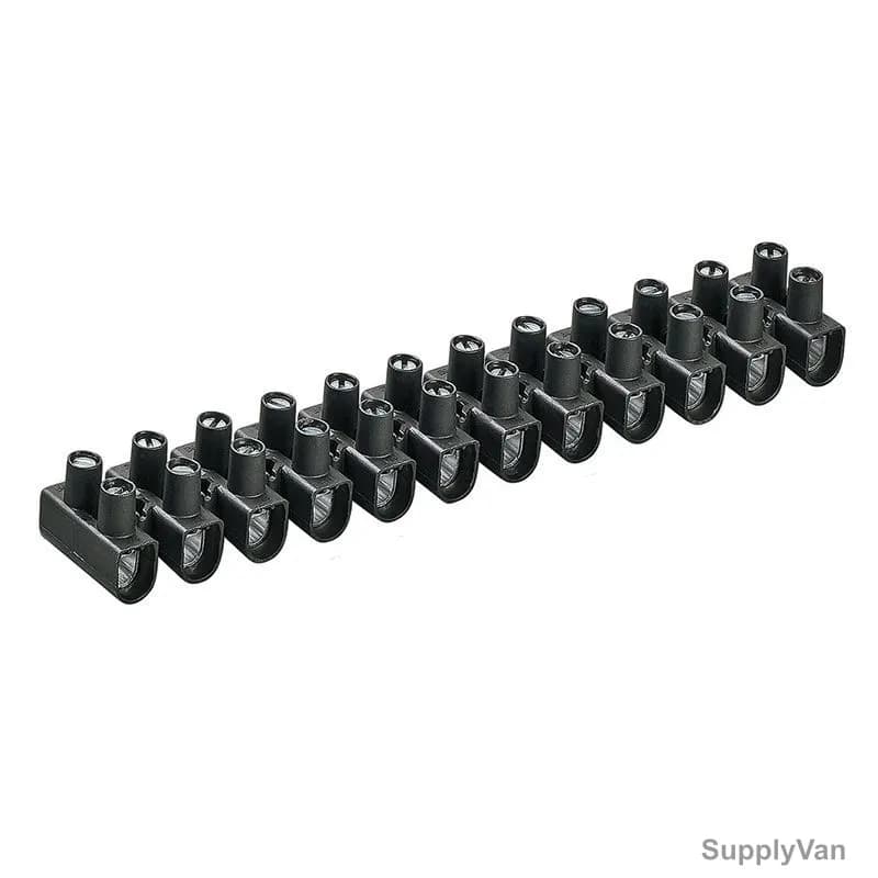 Electro Terminal 12-Pole Connector Strip, EKL-1-S-WEISS, 1.5-6 SQ.MM, Black