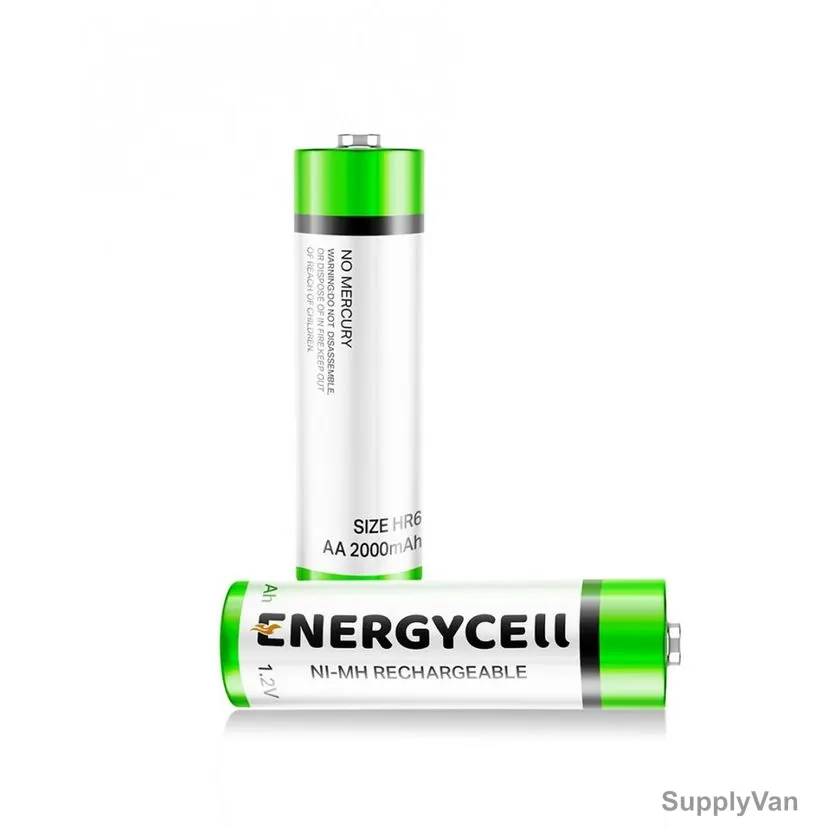 Energycell Rechargeable Battery, HR6, AA, 1.2V, 2 Pcs/Pack