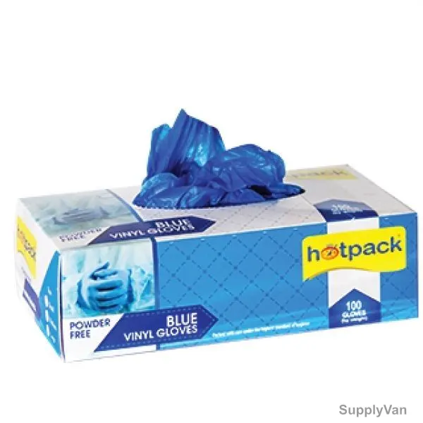 Hotpack Powder Free Vinyl Gloves, PFBVGL, Blue, L, 1000 Pcs/Carton