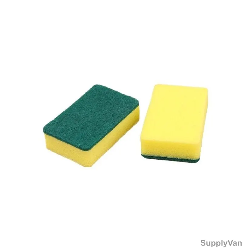 Sponge Scrubber, SP15-1, 5.7CM Width x 9CM Length, Yellow/Green, 6 Pcs/Pack