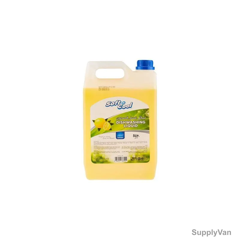 Soft n Cool Dishwashing Liquid, Lemon, 5 Ltrs, 4 Pcs/Pack