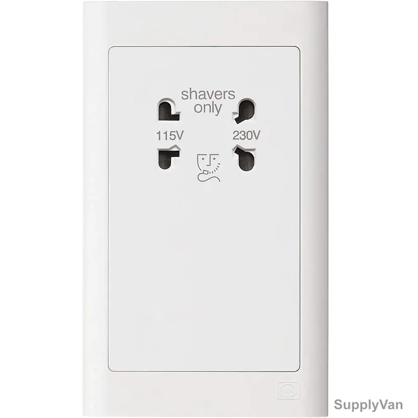 Mk Shaver Socket, MV701WHI, Essential, Polycarbonate, 115-230V, White