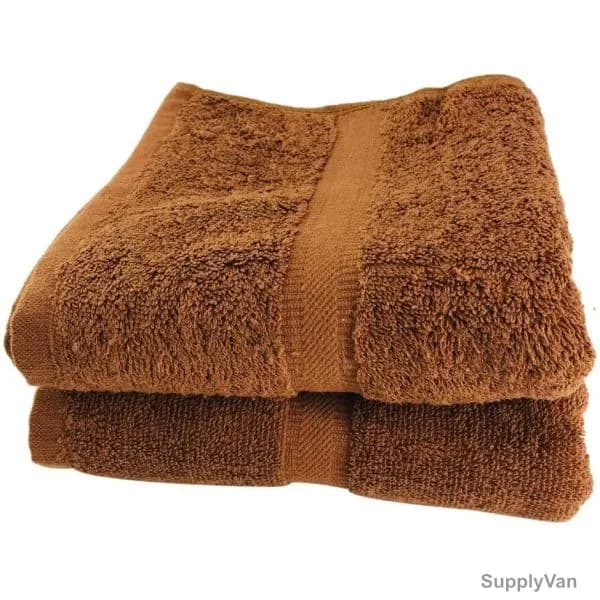 BYFT Camellia Hand Towel, 100% Cotton, 550 GSM, 50 x 100CM, Dark Brown, 2 Pcs/Pack