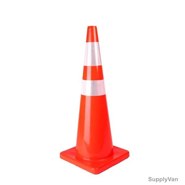 Traffic Cone, HF24007, PVC, 70CM, Fluorescent Orange and Silver