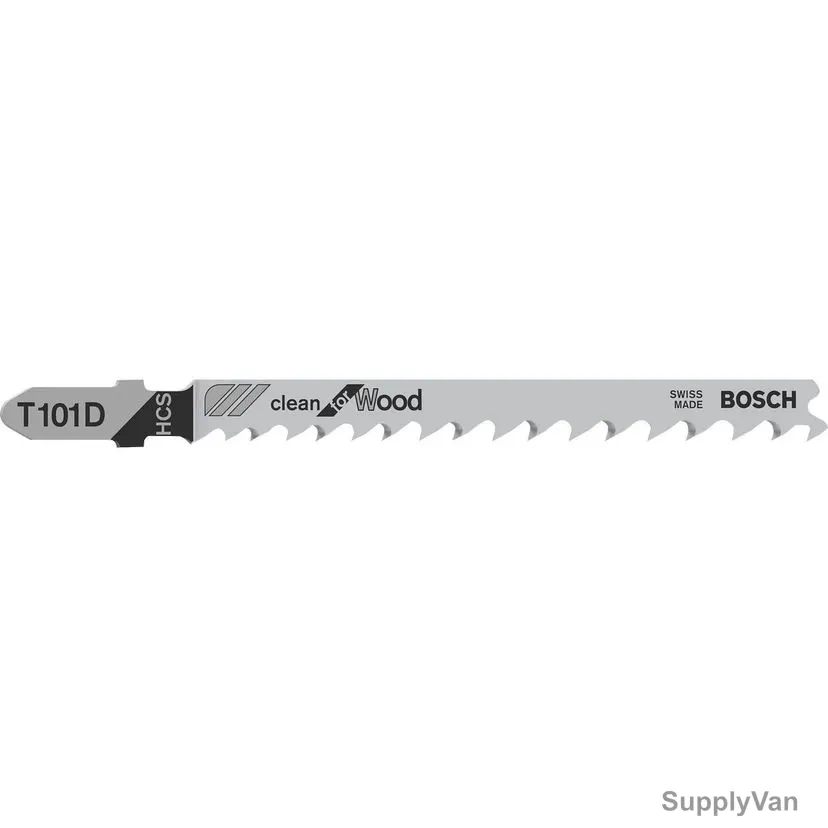 Bosch T 101 D Wood Jigsaw Blade, 2608630032, HCS, 100MM Length, 5 Pcs/Pack