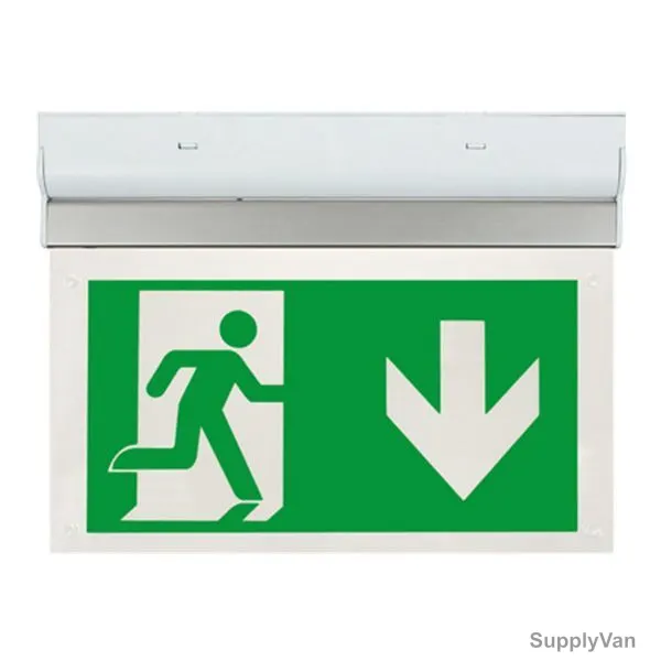 ESP Wall/Ceiling Mounted Emergency Exit Sign Board With Light, Duceri, LED, 2W, 5500K, Cool White, Down Legend