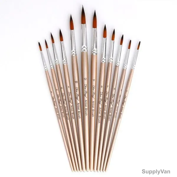 Zhu Ting Paint Brush Set, Aluminum Alloy and Nylon, 18-22CM, Rose Gold