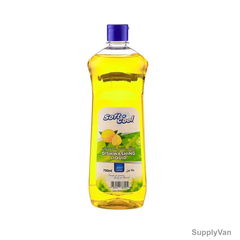 Soft n Cool Dishwashing Liquid, Lemon, 750ML, 12 Pcs/Pack