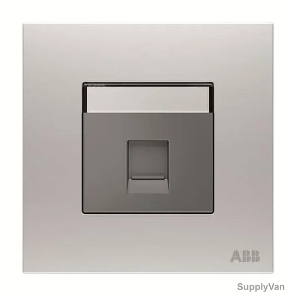 ABB BT Master Telephone Socket, AM30544-ST, Millenium, 1 Gang, RJ11/RJ12, Stainless Steel