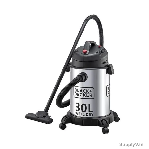Black and Decker Wet and Dry Vacuum Cleaners, WV1450-B5, 1610W, 30L, Silver and Black