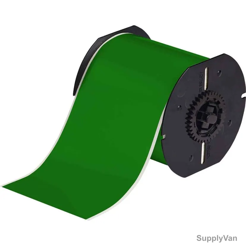 Brady All Weather Label Tape, 142007, B30 Series, 4 Inch Width x 100 Feet Length, Vinyl, Green